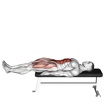 Flat Bench Lying Leg Raise demonstration